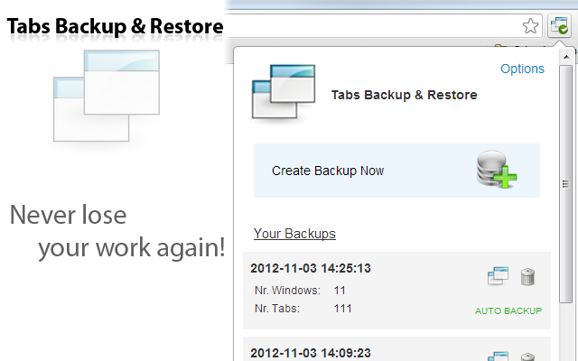 Tabs Backup & Restore, Tom chrome谷歌浏览器插件_扩展第2张截图