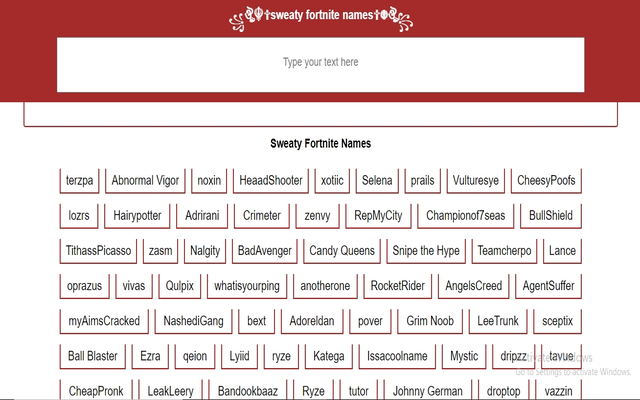 Sweaty Fortnite Names- Copy Paste chrome谷歌浏览器插件_扩展第1张截图