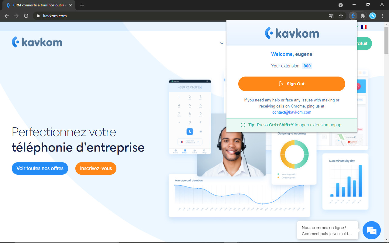 Kavkom Click2Call chrome谷歌浏览器插件_扩展第1张截图