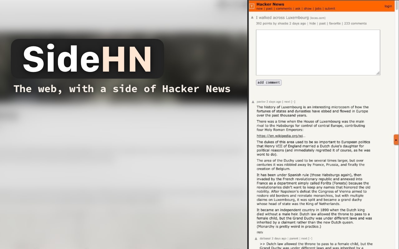 SideHN chrome谷歌浏览器插件_扩展第3张截图