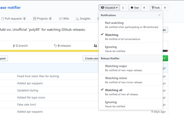 Release Notifier for Github chrome谷歌浏览器插件_扩展第1张截图