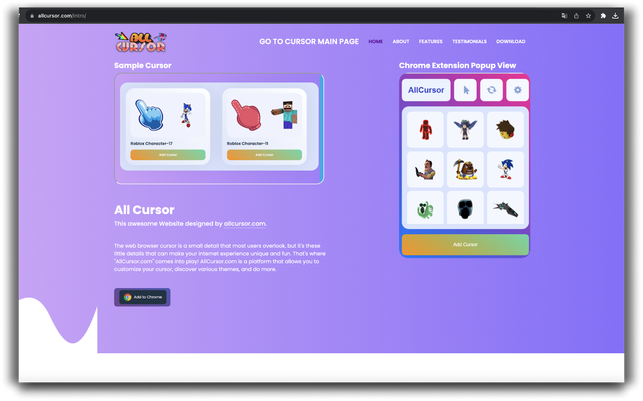 Roblox Characters Custom Cursor chrome谷歌浏览器插件_扩展第2张截图