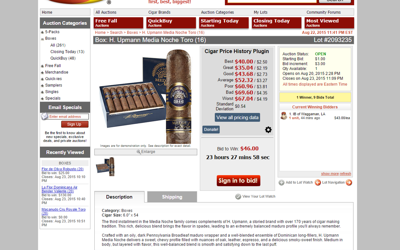 Cigar Price History and Free Fall Tracker chrome谷歌浏览器插件_扩展第2张截图