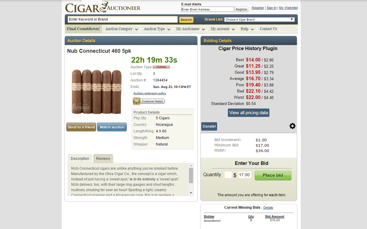 Cigar Price History and Free Fall Tracker chrome谷歌浏览器插件_扩展第3张截图