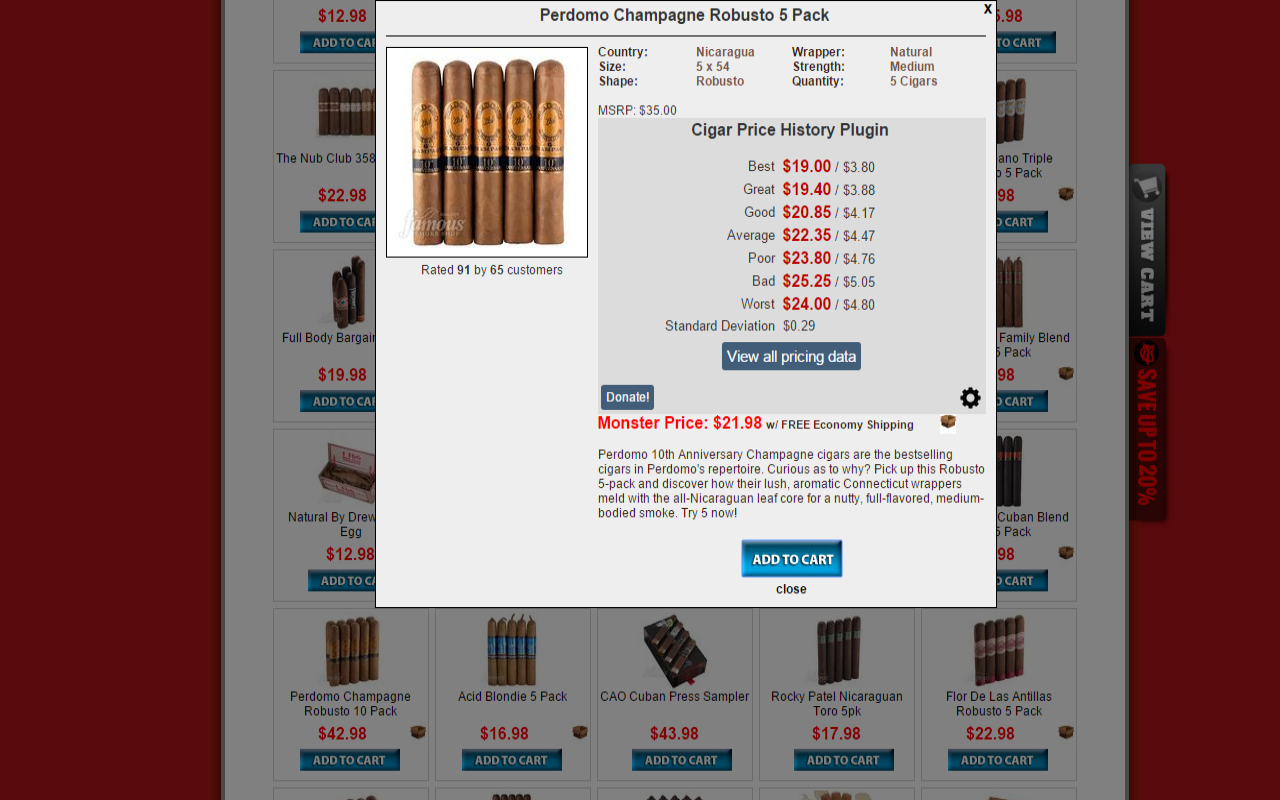 Cigar Price History and Free Fall Tracker chrome谷歌浏览器插件_扩展第4张截图