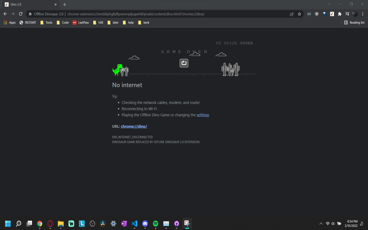 Offline Dinosaur 2.0 chrome谷歌浏览器插件_扩展第2张截图
