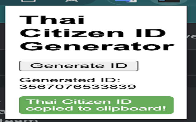 Thai Citizen ID Generator chrome谷歌浏览器插件_扩展第2张截图