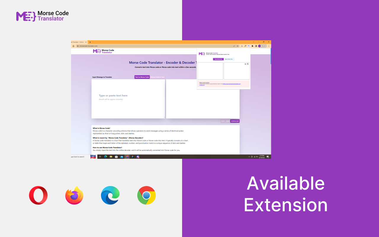 Morse Code Translator chrome谷歌浏览器插件_扩展第1张截图