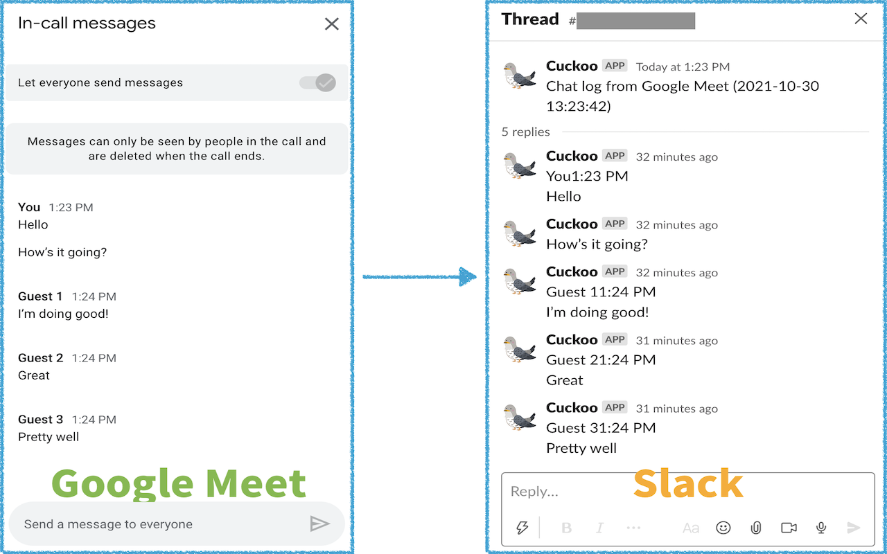 Cuckoo - Log Google Meet Chat Messages chrome谷歌浏览器插件_扩展第1张截图