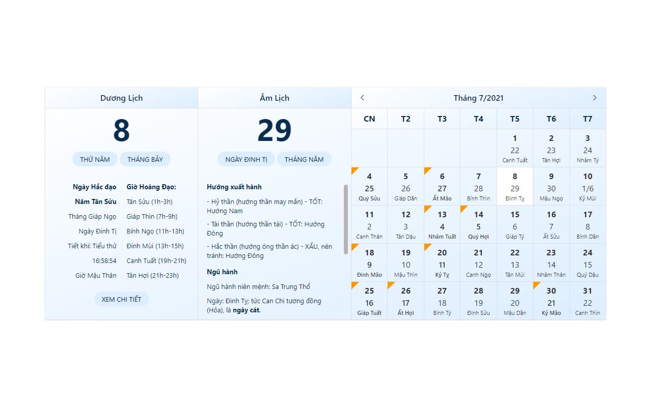 Lịch âm - Lịch Vạn Niên Việt Nam chrome谷歌浏览器插件_扩展第2张截图