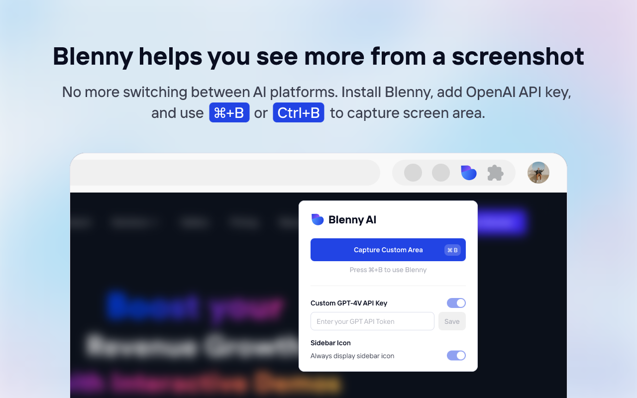 Blenny - AI Vision Co-Pilot Powered by GPT-4V chrome谷歌浏览器插件_扩展第2张截图