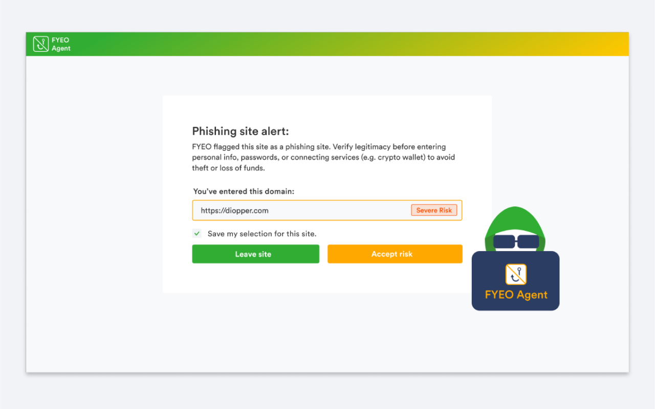 FYEO Agent Phishing Protection chrome谷歌浏览器插件_扩展第1张截图