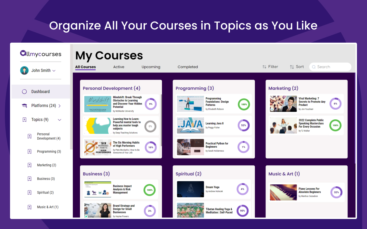 AllMyCourses chrome谷歌浏览器插件_扩展第1张截图