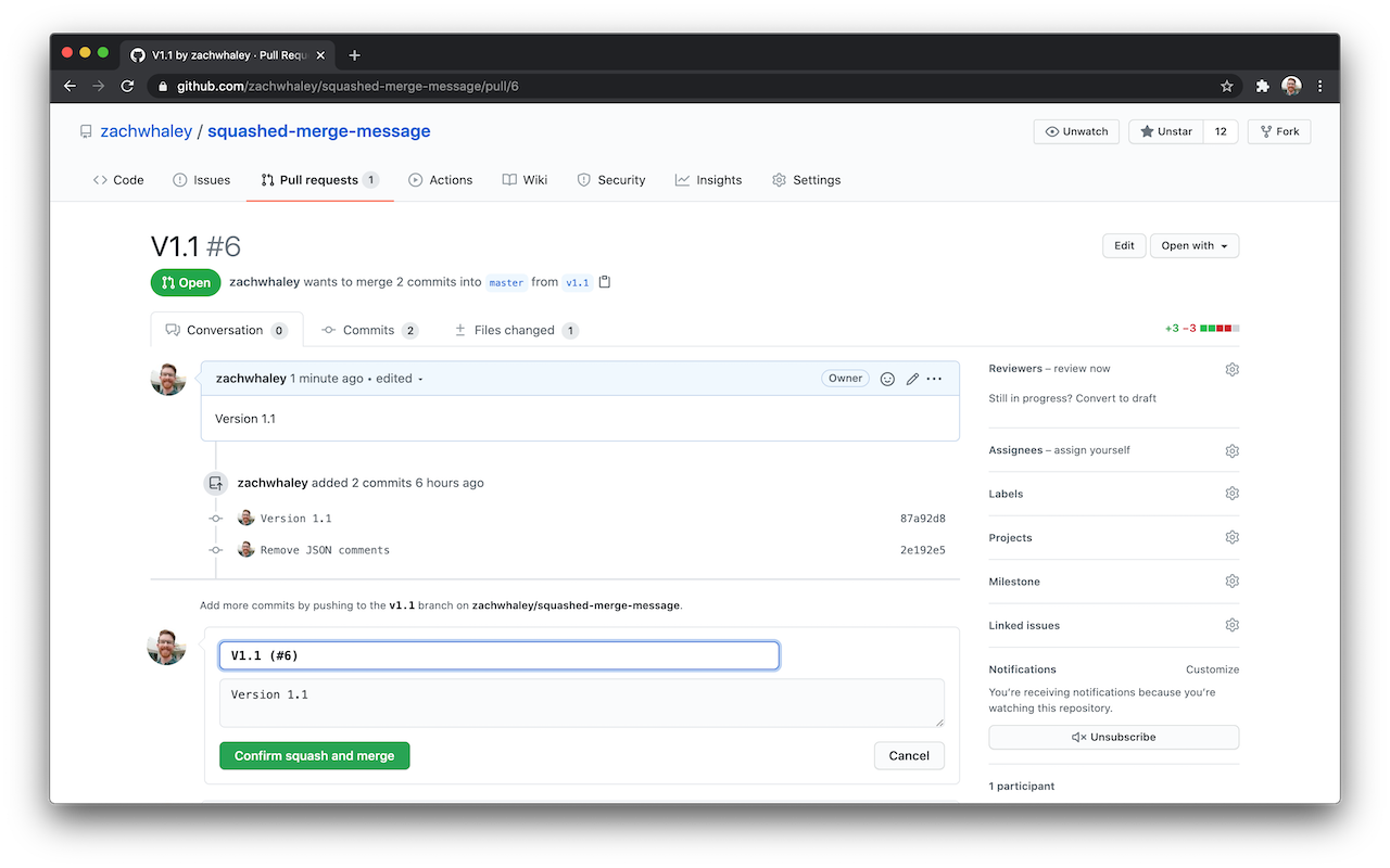 Squashed Merge Message chrome谷歌浏览器插件_扩展第1张截图