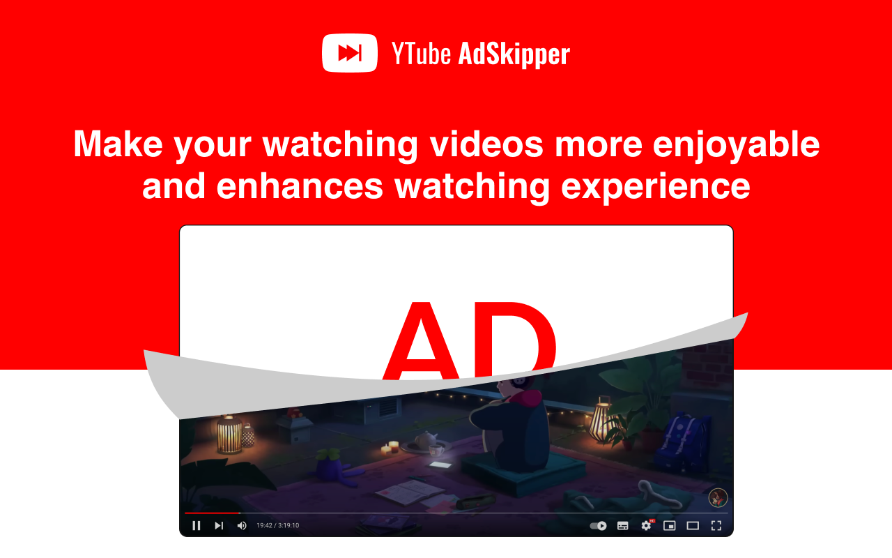 YTube AdSkipper - Skip YouTube Ads chrome谷歌浏览器插件_扩展第2张截图