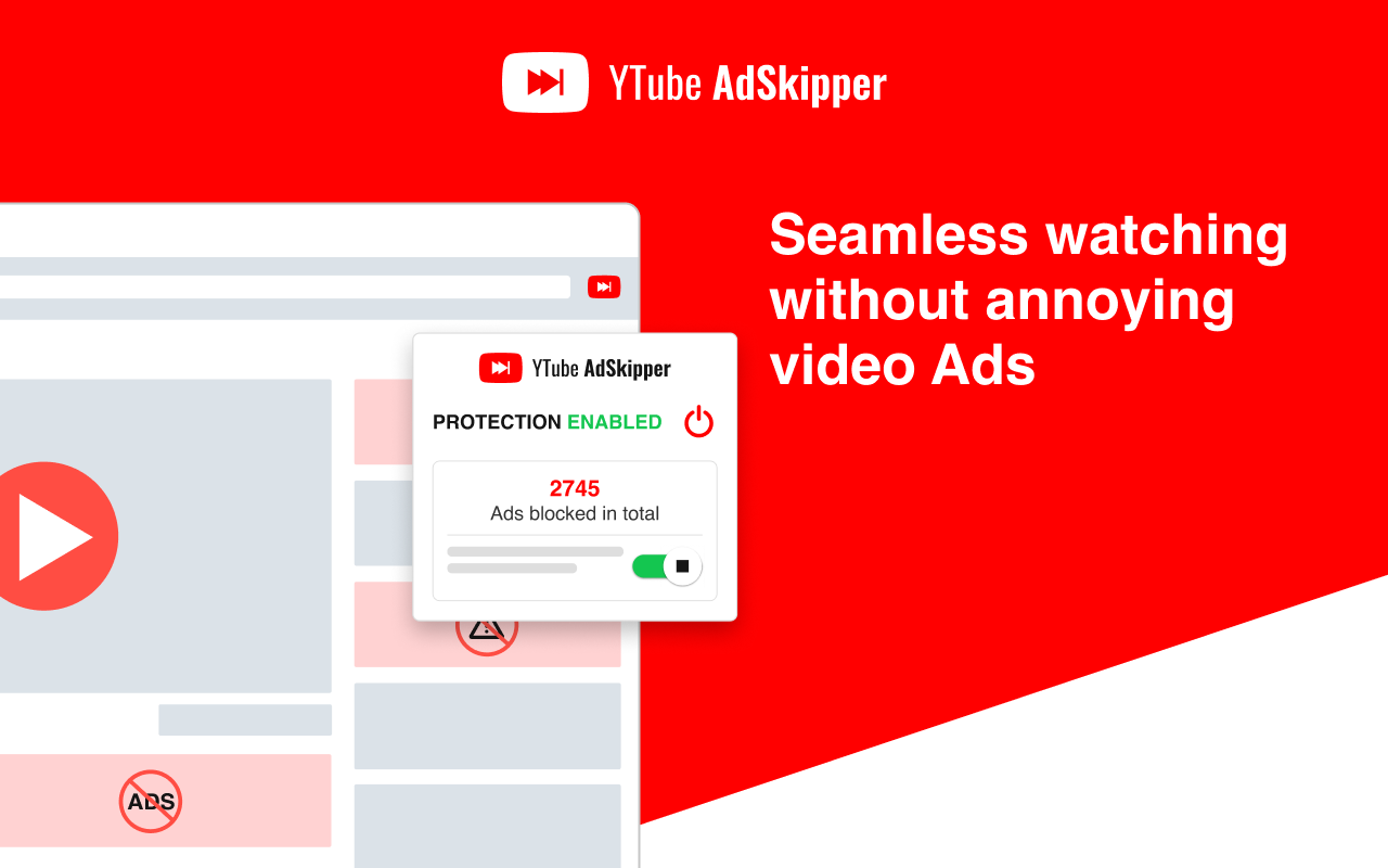 YTube AdSkipper - Skip YouTube Ads chrome谷歌浏览器插件_扩展第3张截图