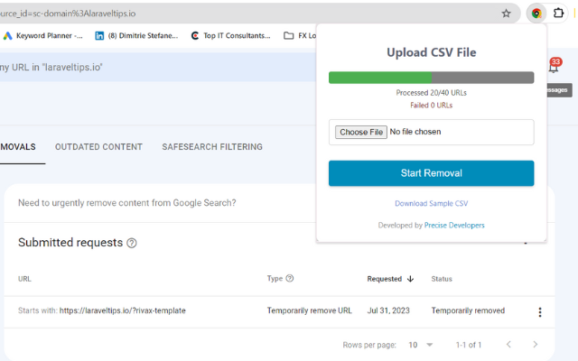 Google Search Console - Bulk URL Removal chrome谷歌浏览器插件_扩展第2张截图