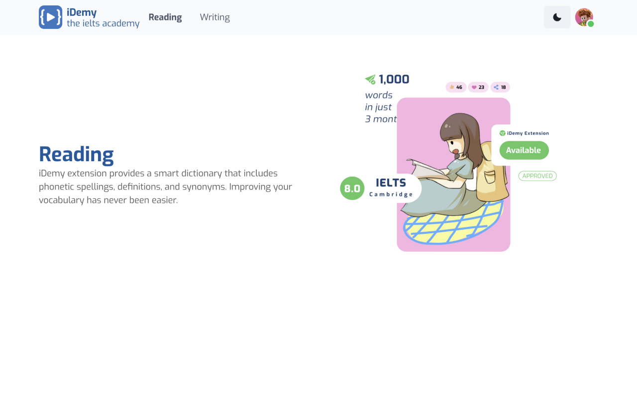 iDemy - The IELTS Academy chrome谷歌浏览器插件_扩展第3张截图
