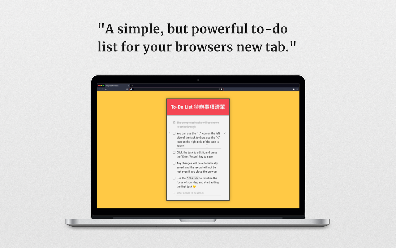 Draggable To-Do List｜可拖曳的待辦事項應單 chrome谷歌浏览器插件_扩展第1张截图