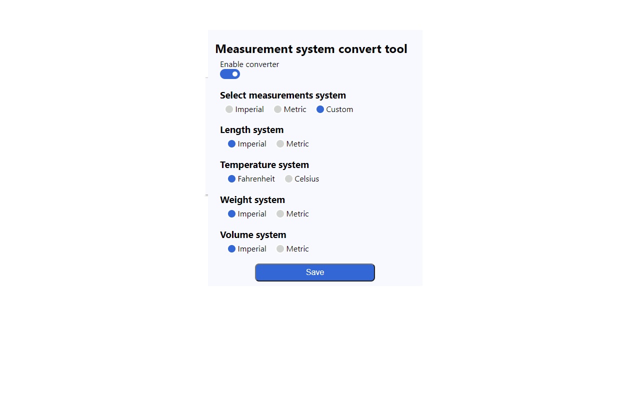 Measurements units converter chrome谷歌浏览器插件_扩展第2张截图