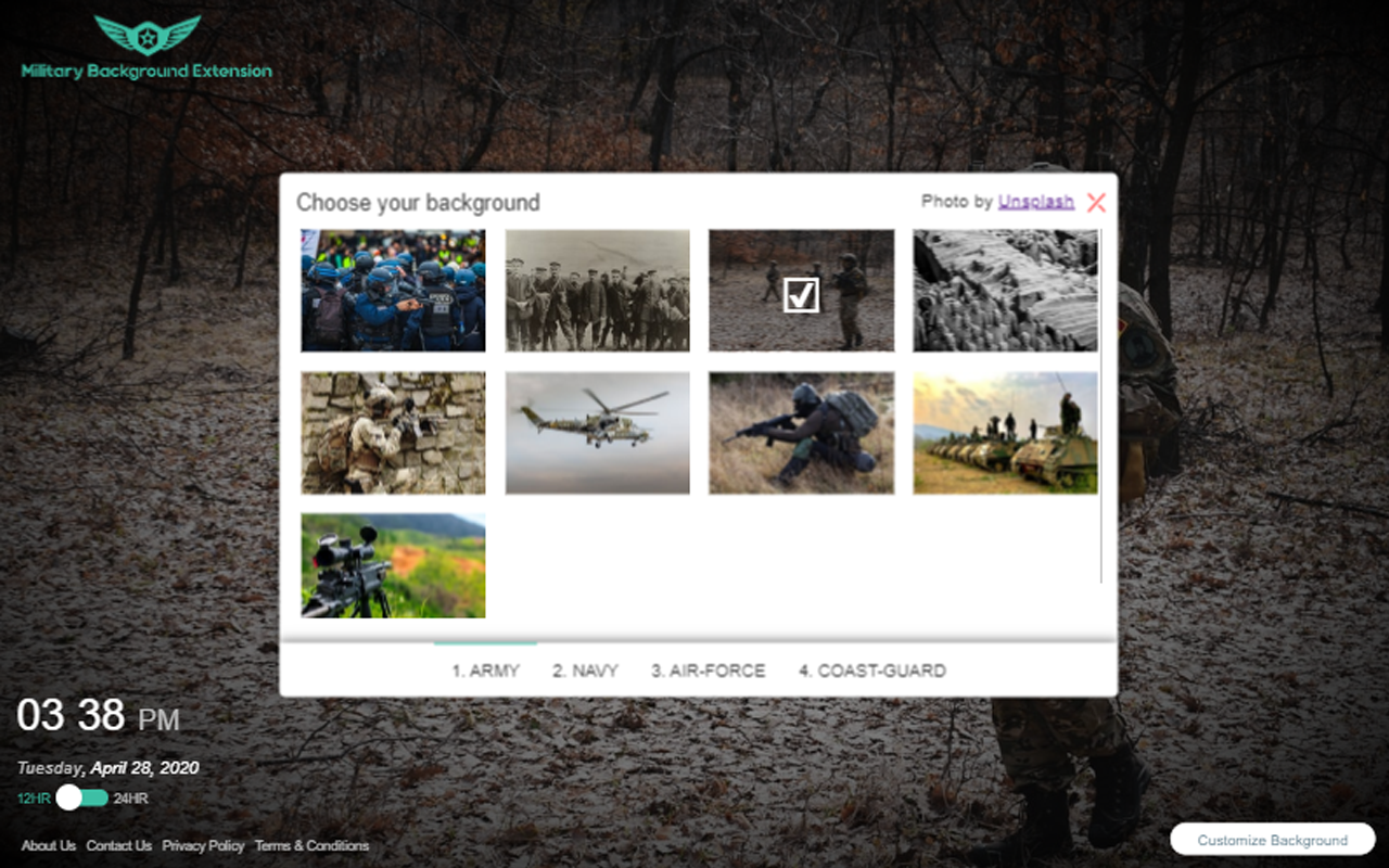 Military Background Extension chrome谷歌浏览器插件_扩展第1张截图