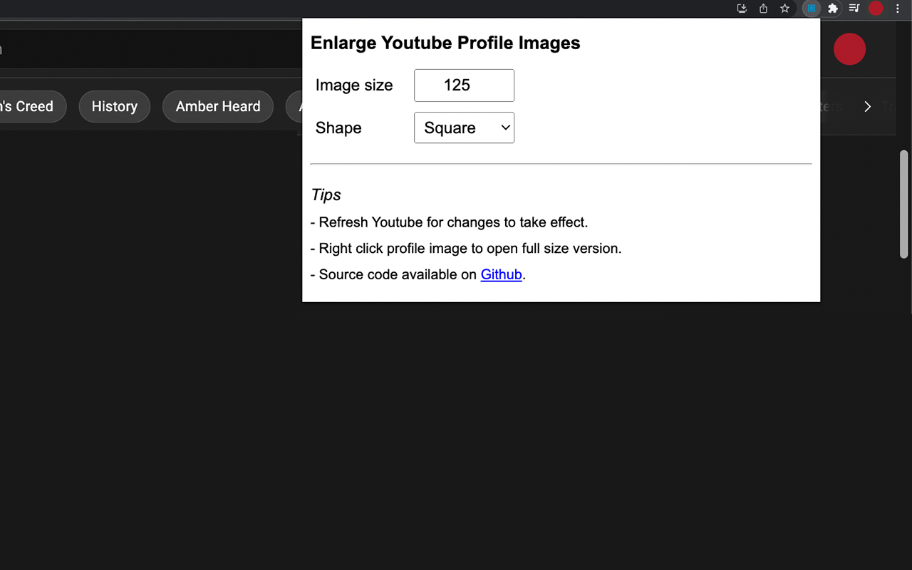 Enlarge Youtube Profile Images chrome谷歌浏览器插件_扩展第2张截图