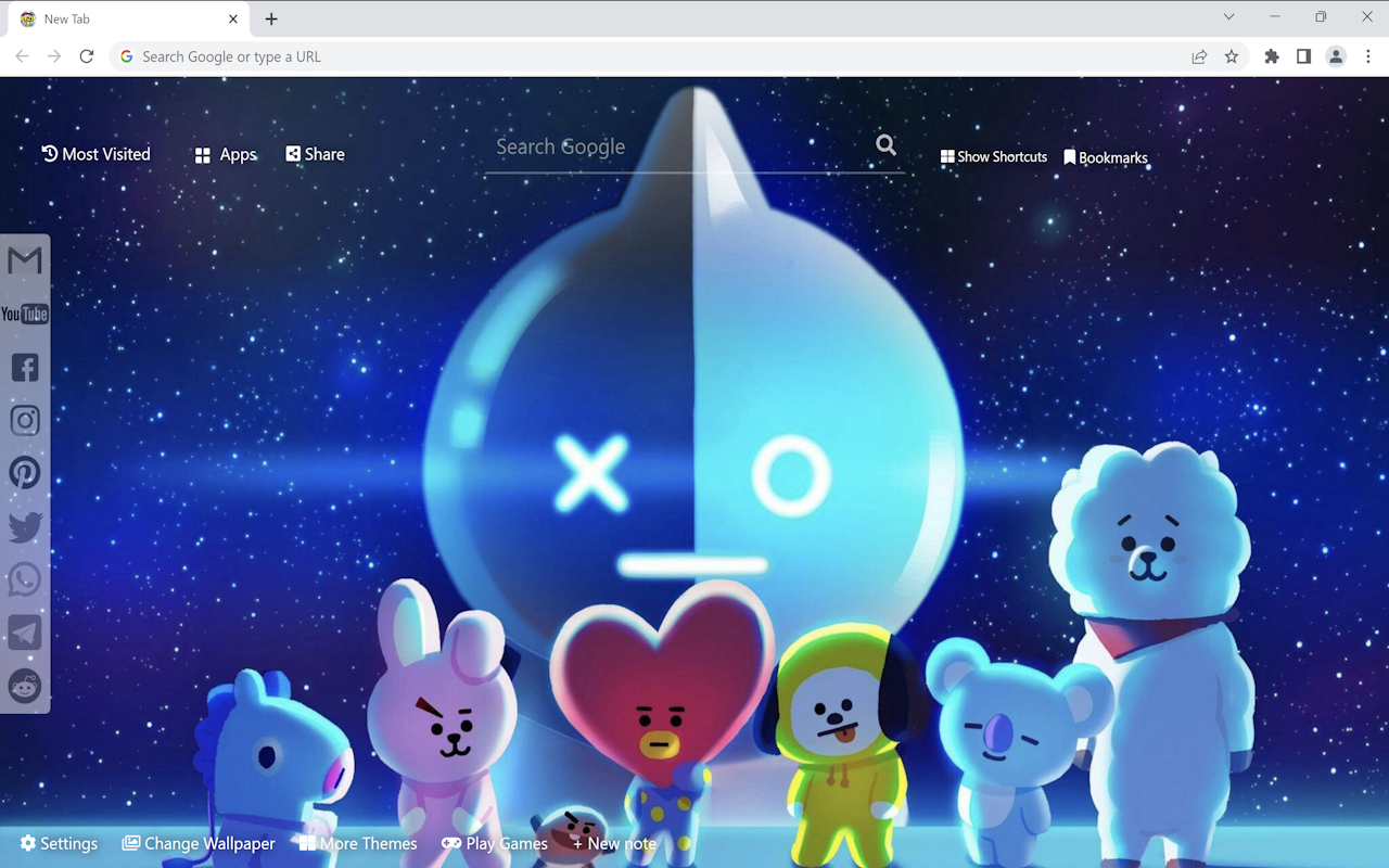 BT21 Wallpaper New Tab chrome谷歌浏览器插件_扩展第1张截图