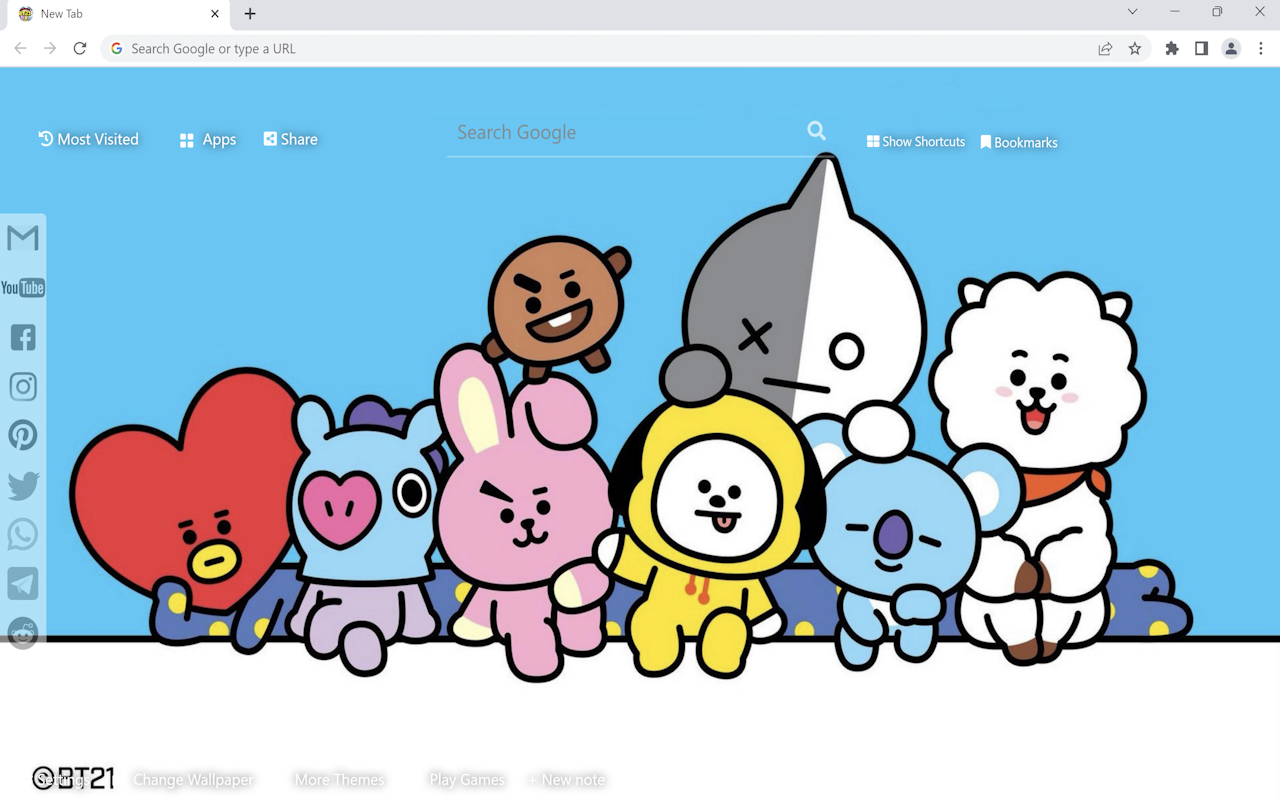 BT21 Wallpaper New Tab chrome谷歌浏览器插件_扩展第3张截图