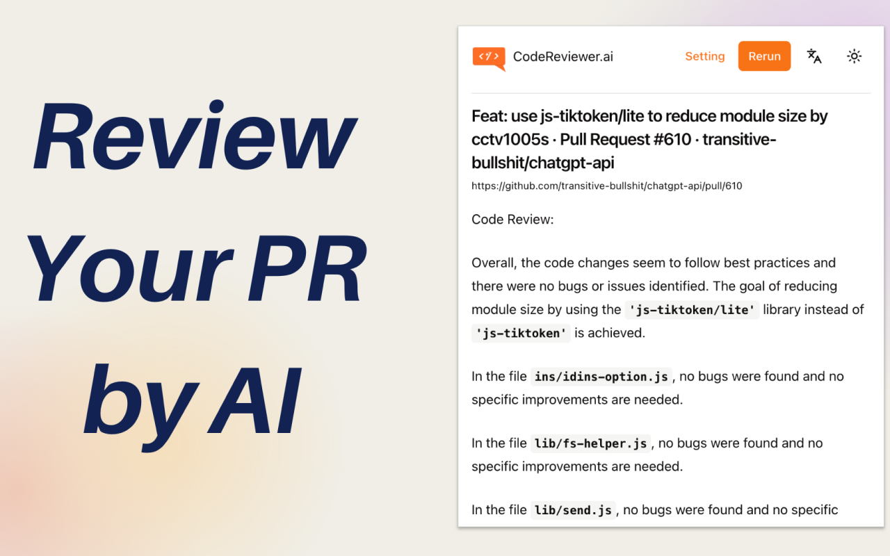 CodeReviewer.ai chrome谷歌浏览器插件_扩展第2张截图