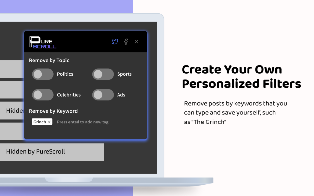 PureScroll: Twitter Filter for Productivity chrome谷歌浏览器插件_扩展第2张截图