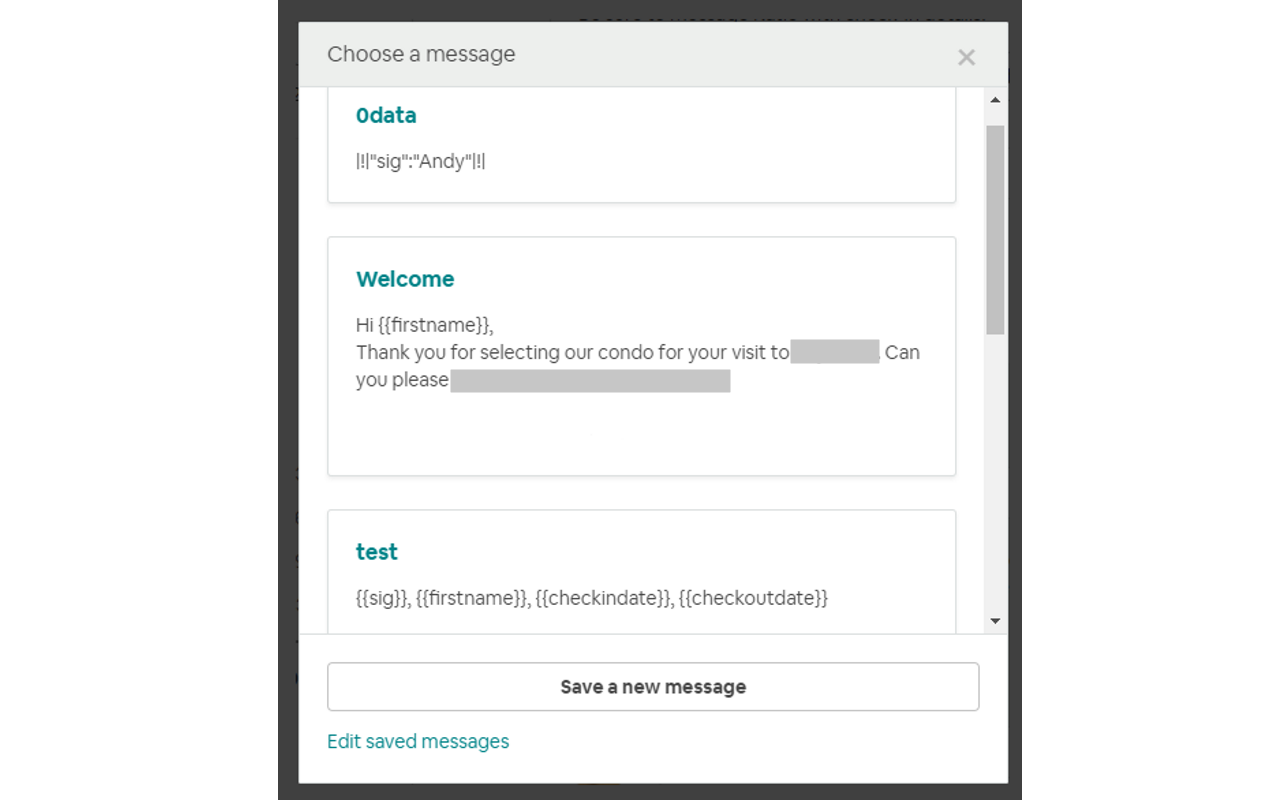 Airbnb Message Template chrome谷歌浏览器插件_扩展第1张截图