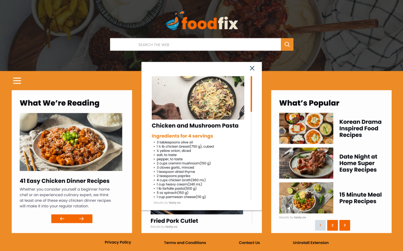 Foodfix Extension chrome谷歌浏览器插件_扩展第3张截图