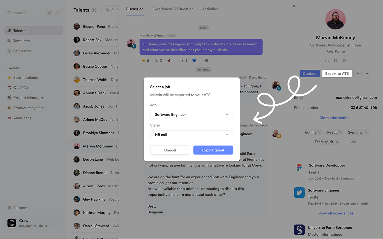 Crew CRM - outbound recruiting platform chrome谷歌浏览器插件_扩展第1张截图