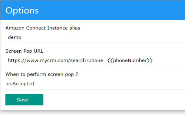 Amazon Connect Screen Pop chrome谷歌浏览器插件_扩展第1张截图