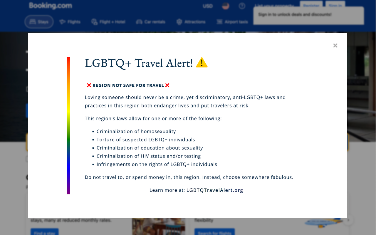 LGBTQ Travel Warning chrome谷歌浏览器插件_扩展第1张截图