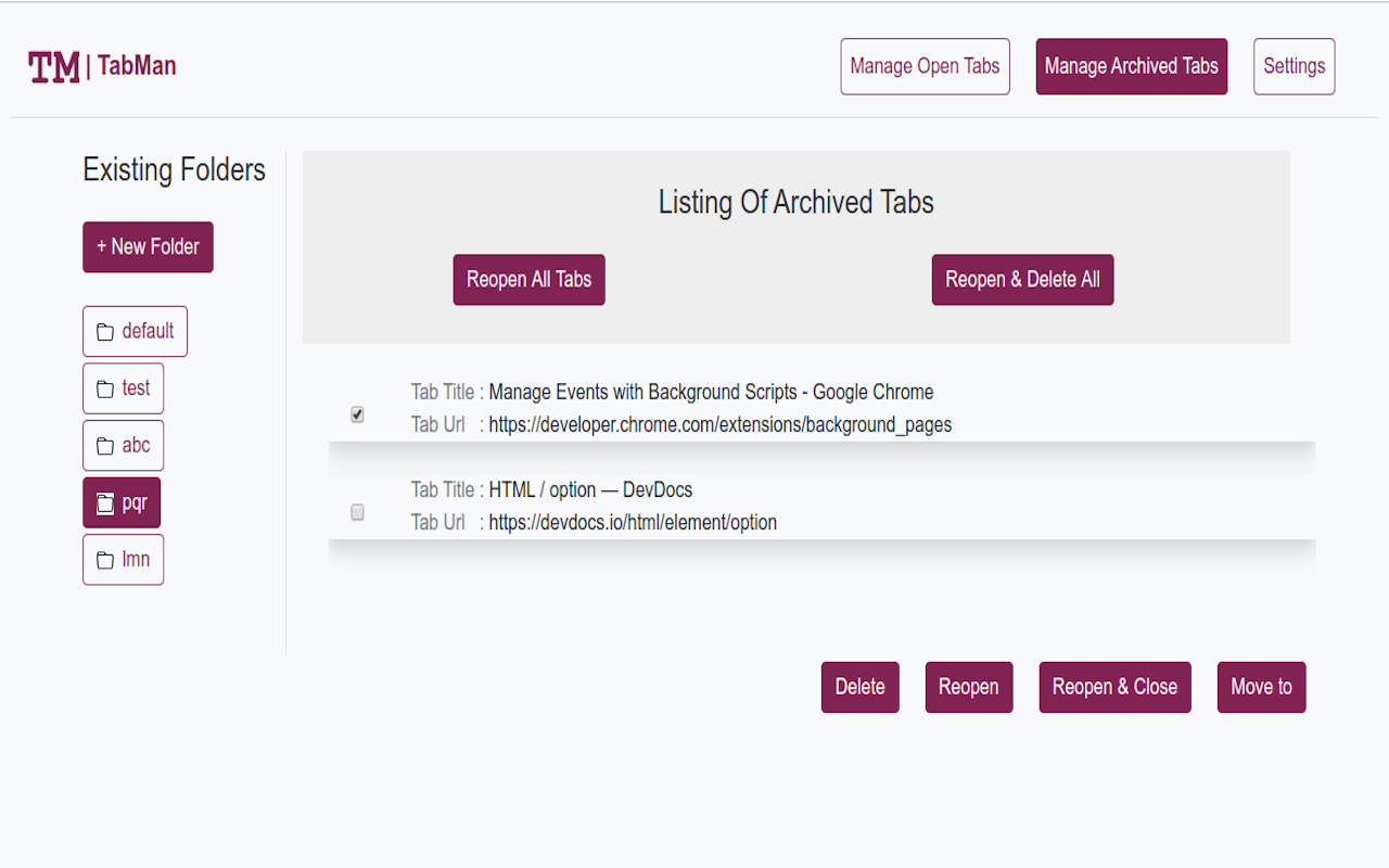 TabMan chrome谷歌浏览器插件_扩展第1张截图
