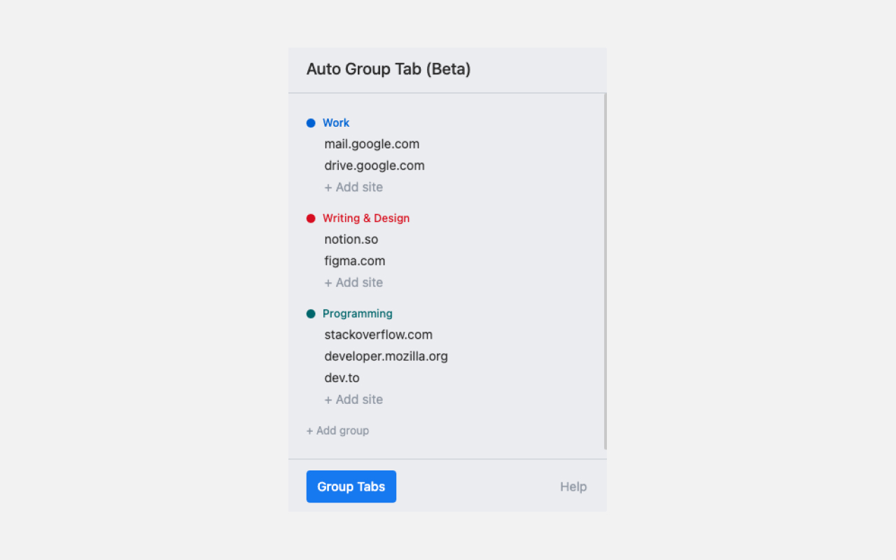 Auto Group Tab chrome谷歌浏览器插件_扩展第2张截图