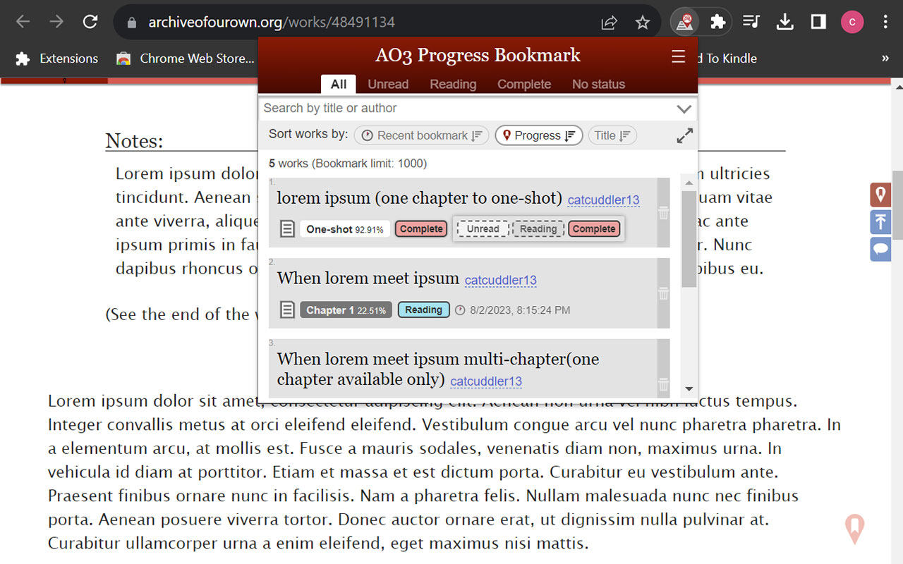 AO3 Progress Bookmark_chrome插件下载,最新浏览器扩展,crx离线安装包 插件小屋