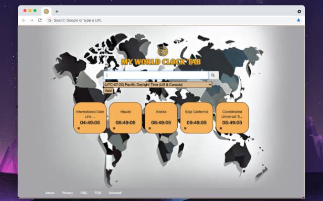 My World Clock Tab chrome谷歌浏览器插件_扩展第1张截图