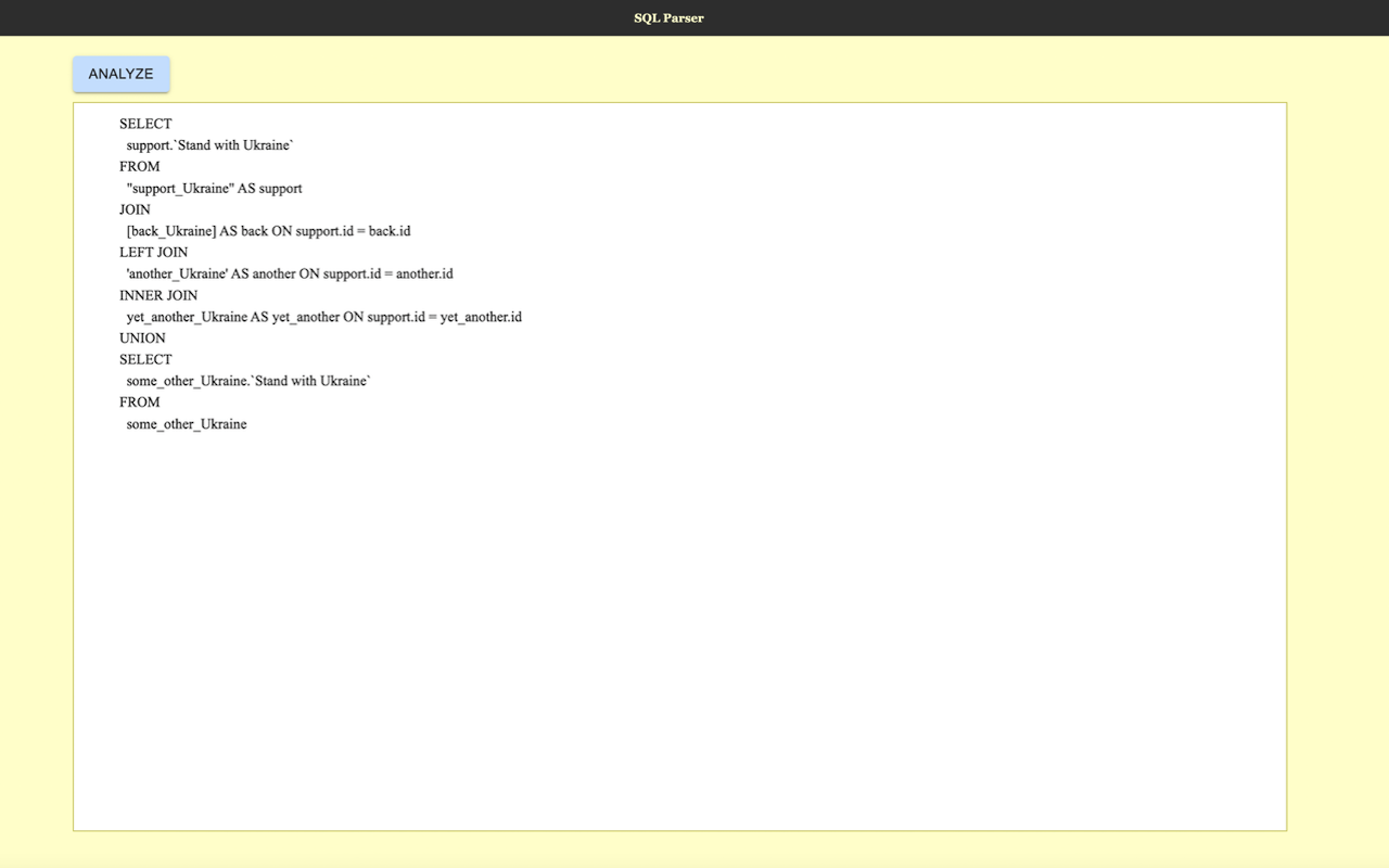 SQL Parser chrome谷歌浏览器插件_扩展第2张截图