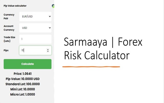 Forex Risk Calculator chrome谷歌浏览器插件_扩展第1张截图