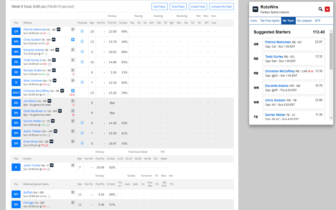 RotoWire chrome谷歌浏览器插件_扩展第2张截图