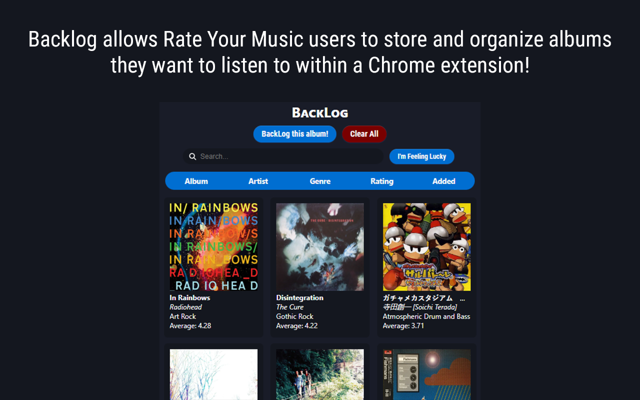 BackLog for Rate Your Music chrome谷歌浏览器插件_扩展第1张截图