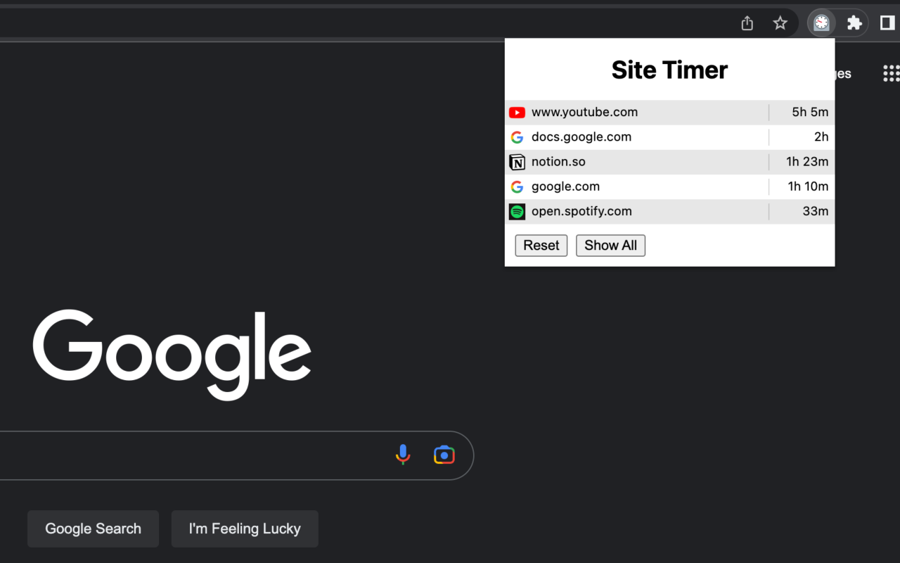 Site Timer chrome谷歌浏览器插件_扩展第1张截图