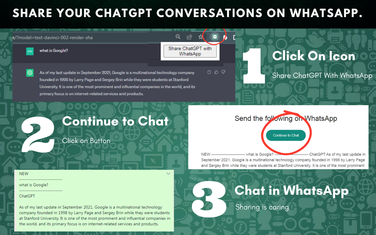 ChatGPT for WhatsApp: Share ChatGPT Chat chrome谷歌浏览器插件_扩展第1张截图