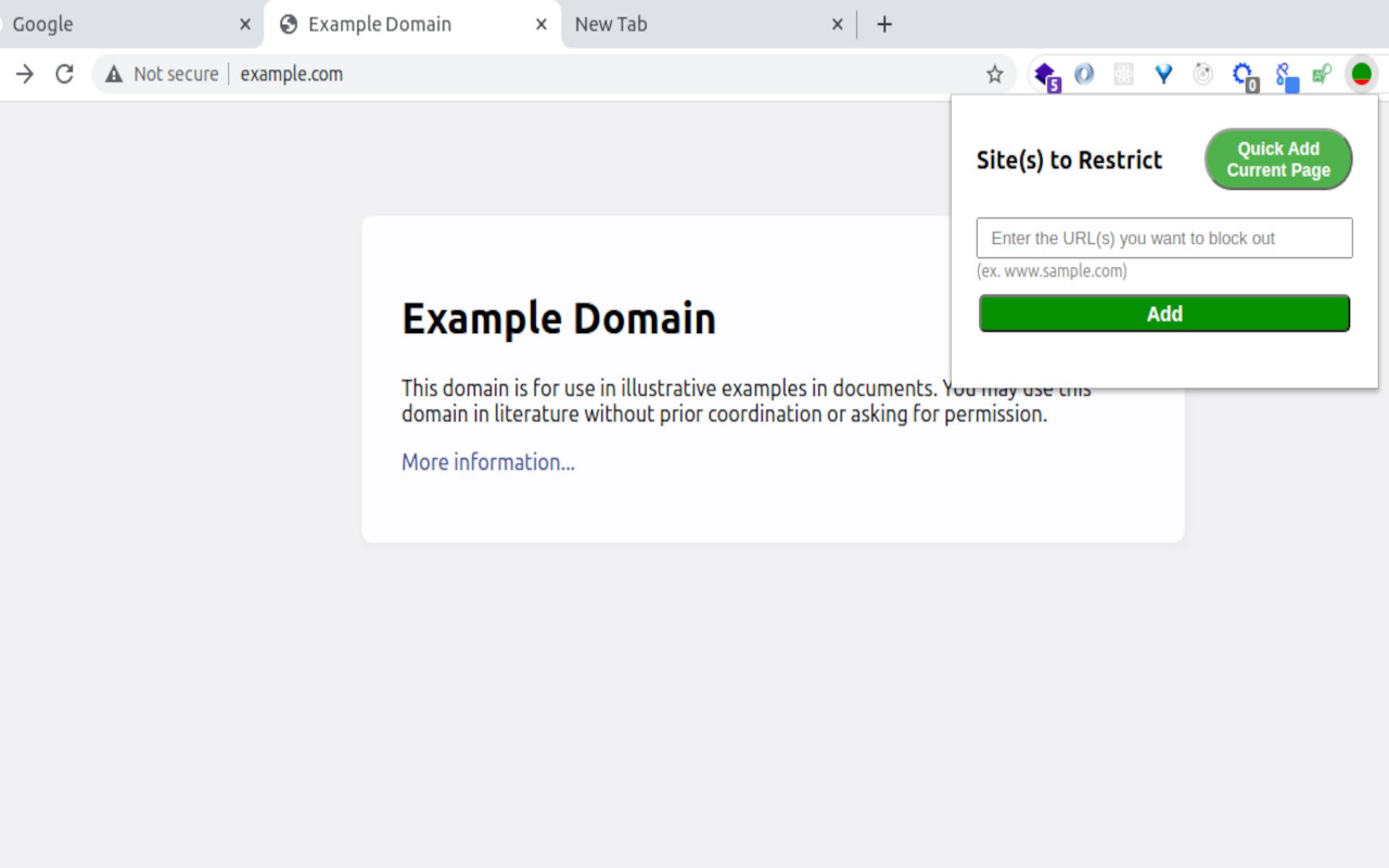 Site Restricter chrome谷歌浏览器插件_扩展第3张截图