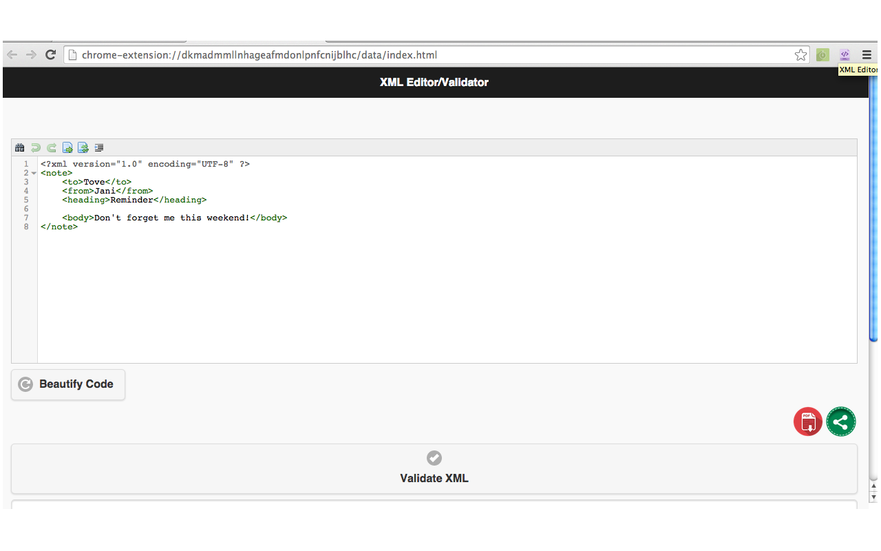 XML Editor chrome谷歌浏览器插件_扩展第1张截图