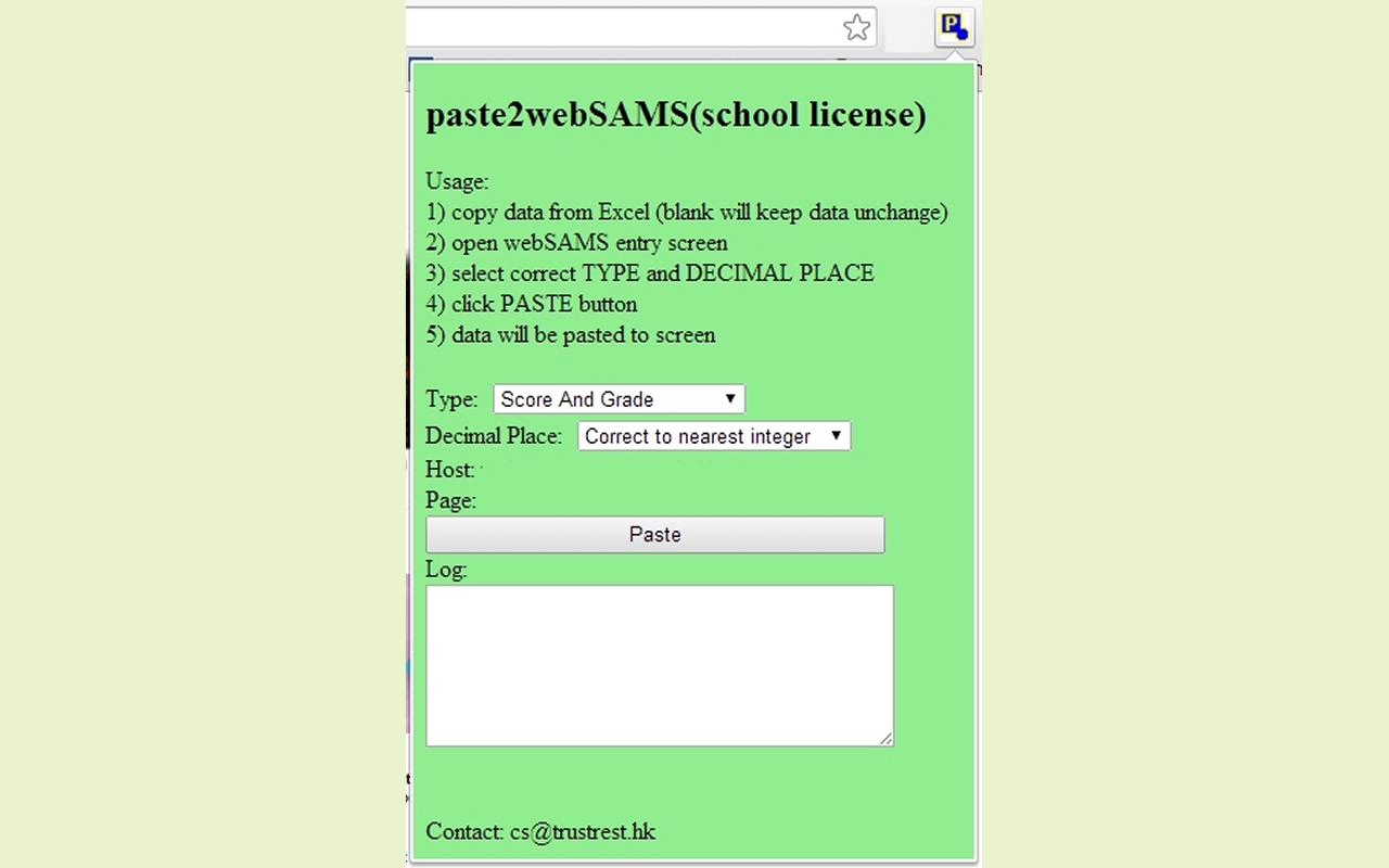 paste2webSAMS chrome谷歌浏览器插件_扩展第1张截图