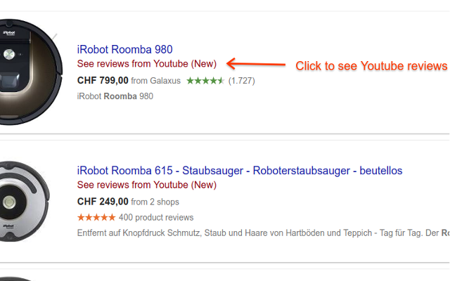 Youtube reviews in Google Shopping chrome谷歌浏览器插件_扩展第1张截图