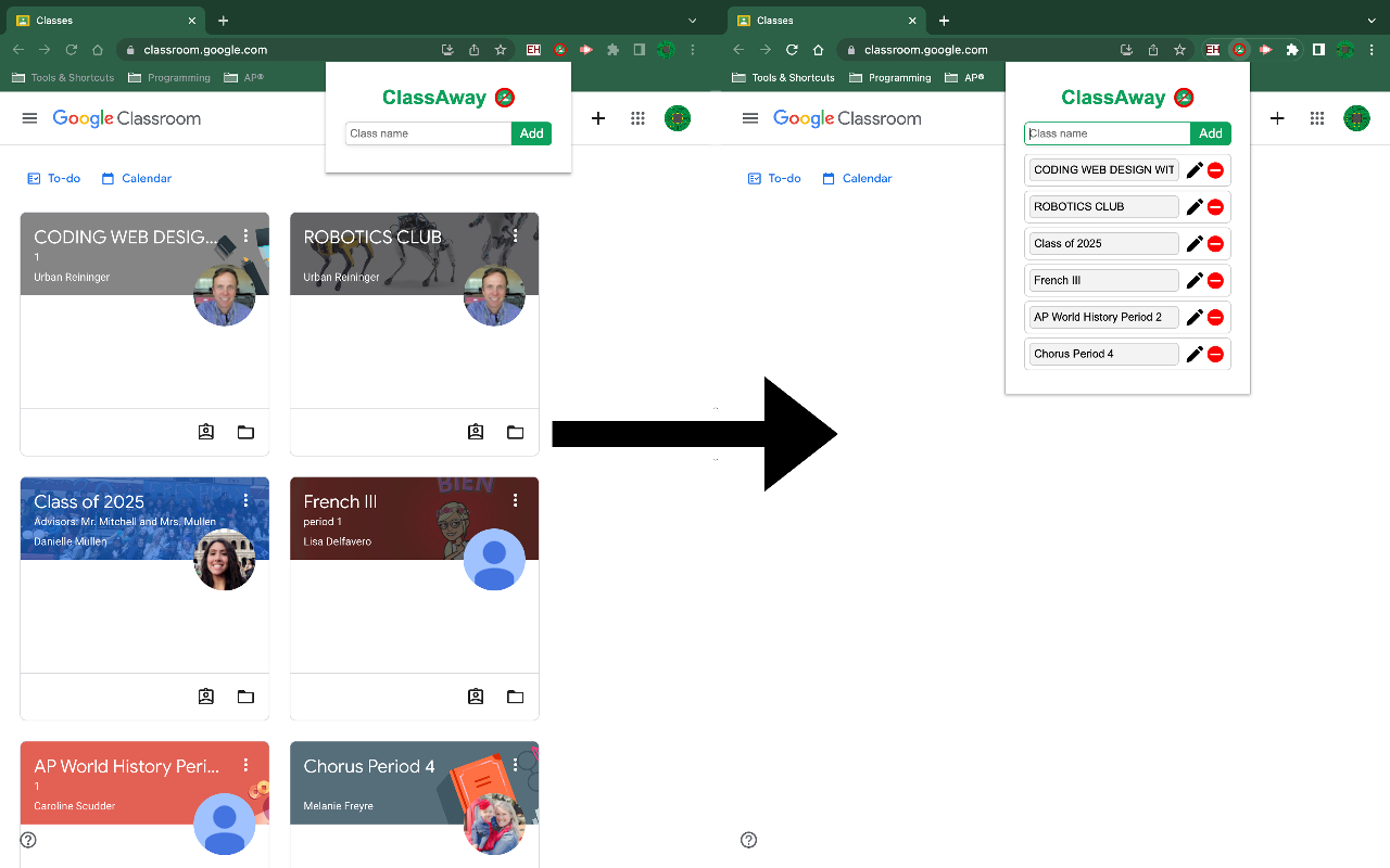 ClassAway chrome谷歌浏览器插件_扩展第1张截图